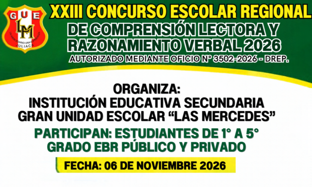 XXIII CONCURSO ESCOLAR REGIONAL DE COMPREMSIÓN LECTORA Y RAZONAMIENTO VERBAL 2026